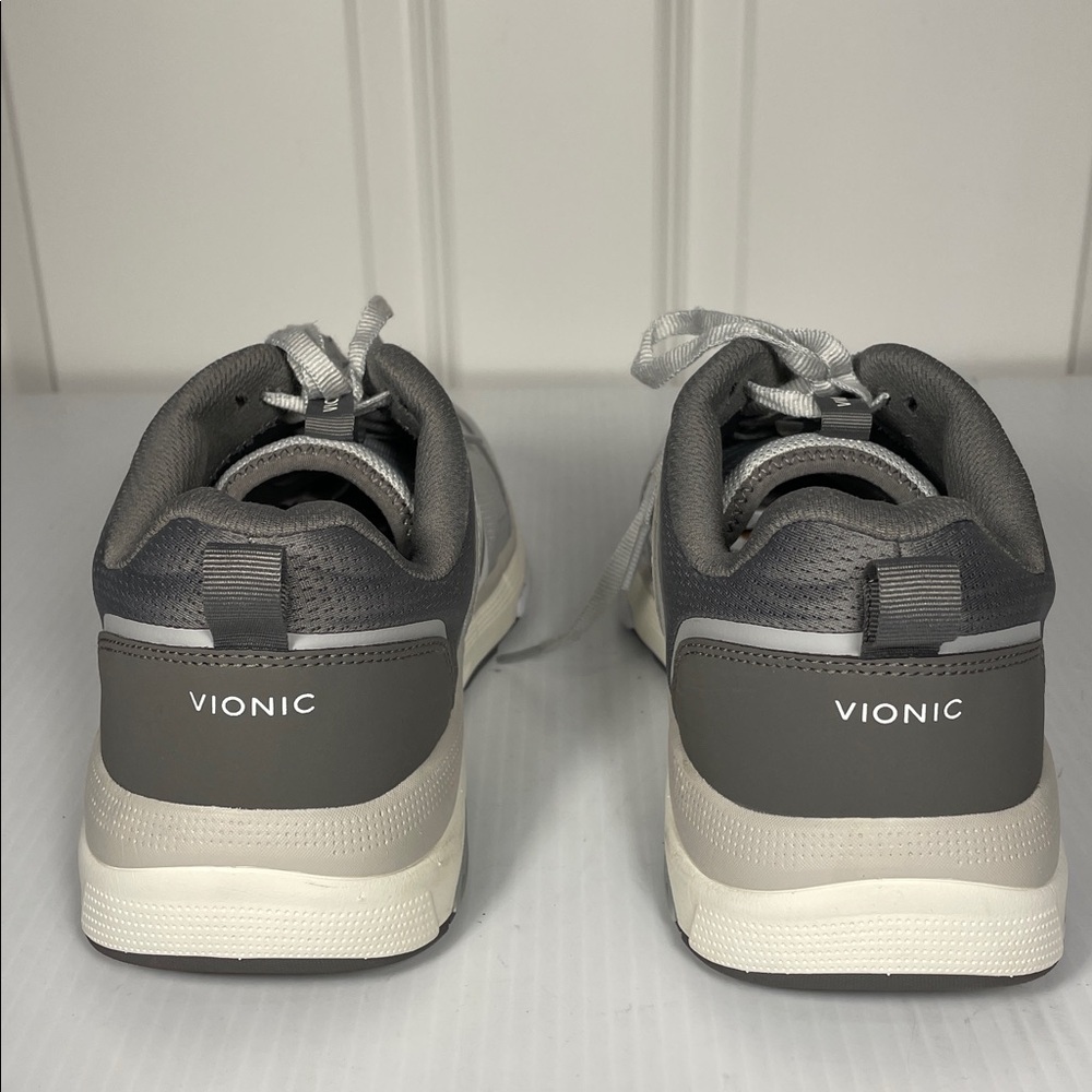 Vionic Women’s Walk Strider Walking Sneaker Size 11 Gray Lace Up Leather Mesh - Picture 7 of 15
